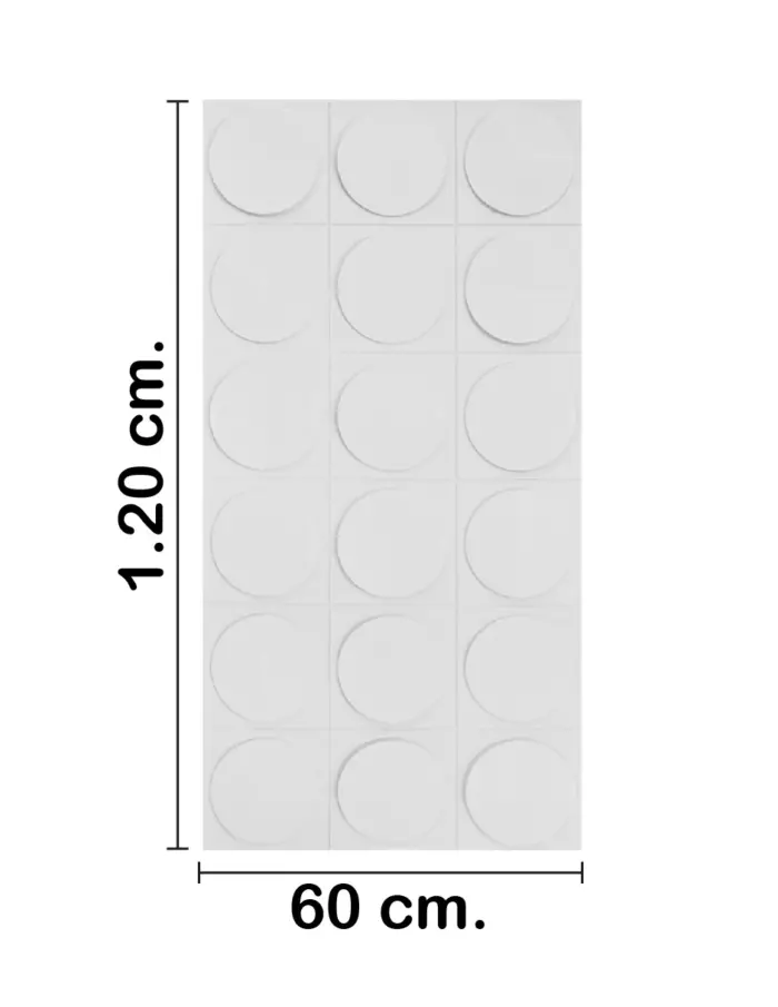 Recubrimiento de pared con círculos blanco de 120x60x2.5cm - Image 2