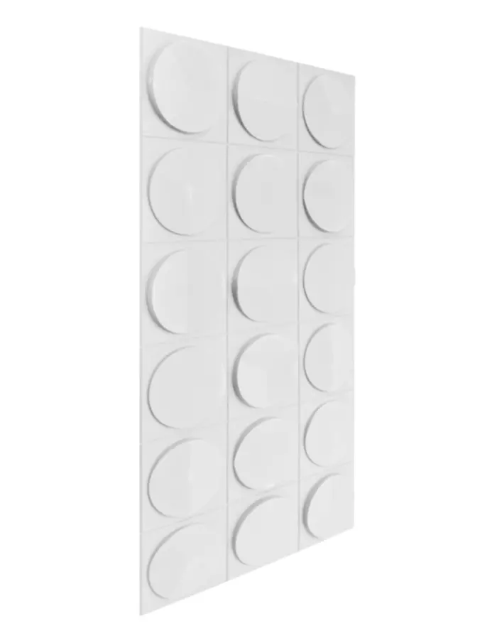 Recubrimiento de pared con círculos blanco de 120x60x2.5cm - Image 4
