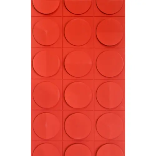 Recubrimiento de pared con círculos color ladrillo de 120x60x2.5cm