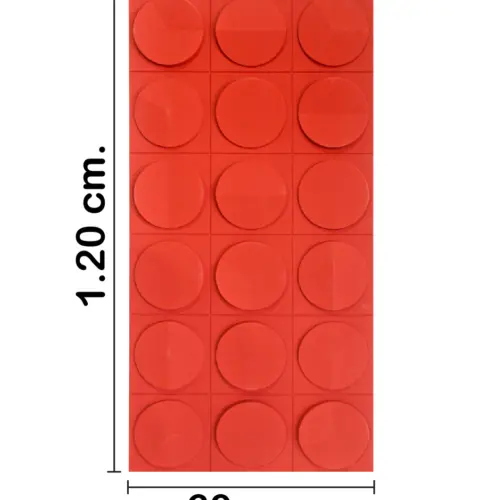 Recubrimiento de pared con círculos color ladrillo de 120x60x2.5cm