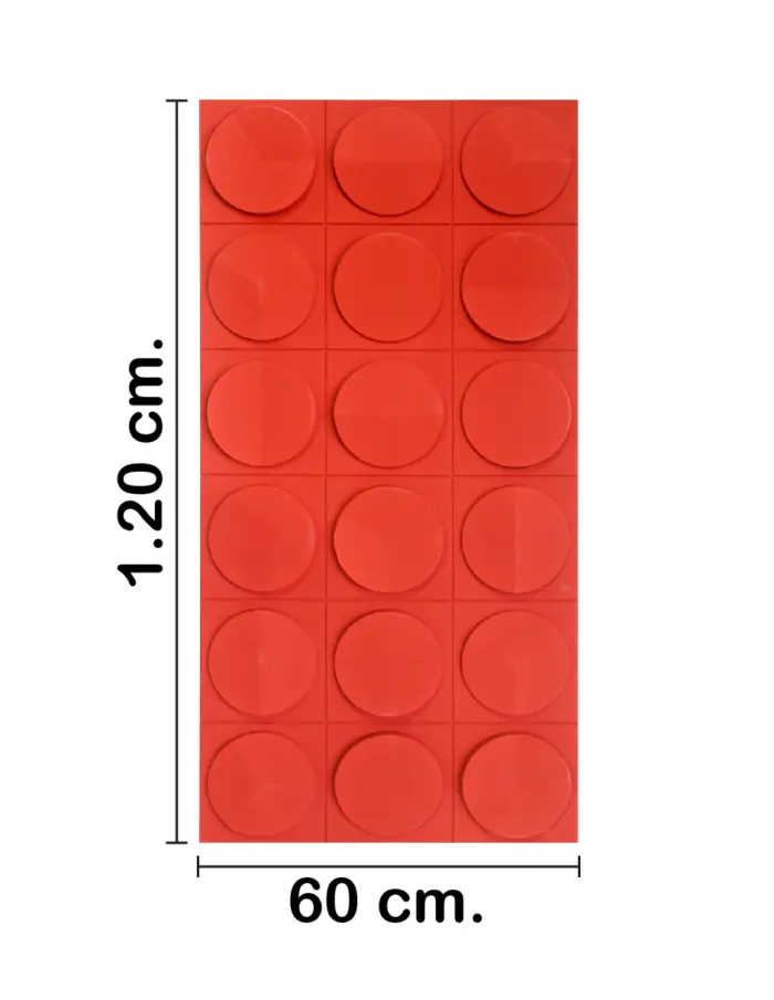 Recubrimiento de pared con círculos color ladrillo de 120x60x2.5cm - Image 2
