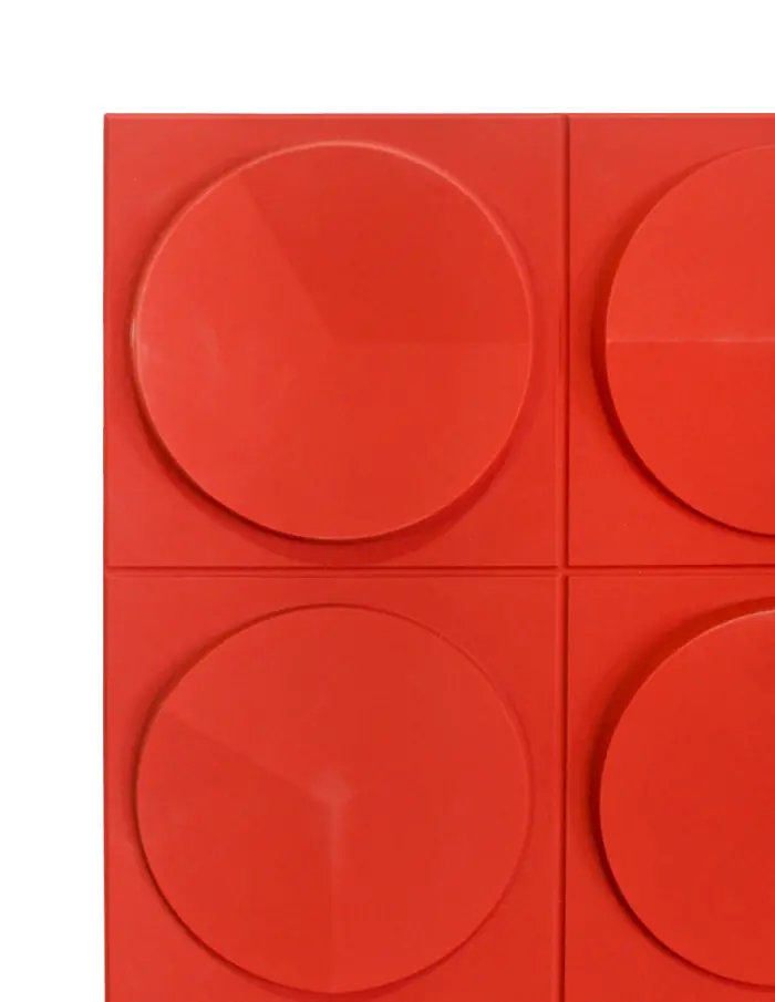 Recubrimiento de pared con círculos color ladrillo de 120x60x2.5cm - Image 3