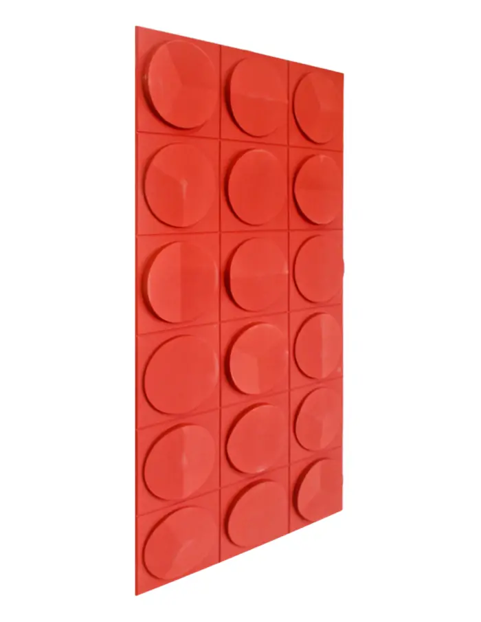 Recubrimiento de pared con círculos color ladrillo de 120x60x2.5cm - Image 4