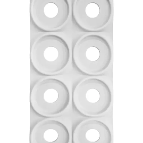 Recubrimiento de pared diseño círculos en relieve blanco de 120x60x3cm