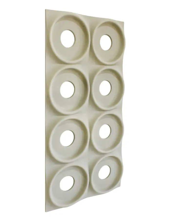 Recubrimiento de pared diseño círculos en relieve beige de 120x60x3cm - Image 4