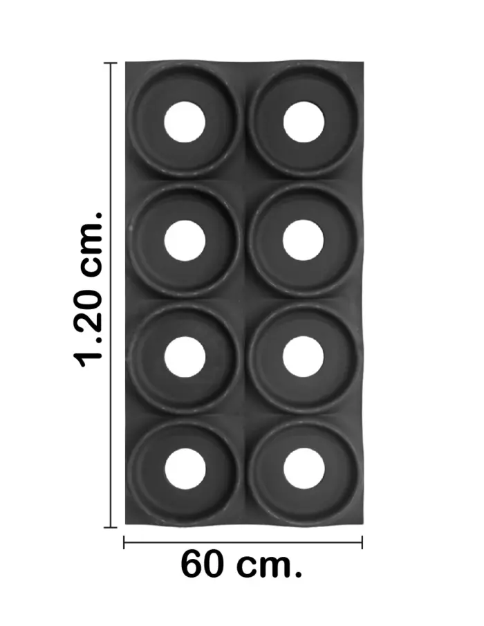 Recubrimiento de pared diseño círculos en relieve negro de 120x60x3cm - Image 2