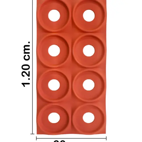 Recubrimiento de pared diseño círculos enn relieve color ladrillo de 120x60x3cm