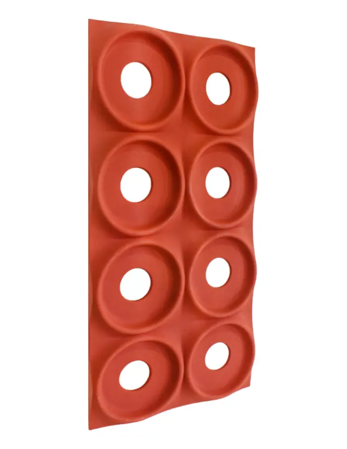 Recubrimiento de pared diseño círculos enn relieve color ladrillo de 120x60x3cm - Image 4