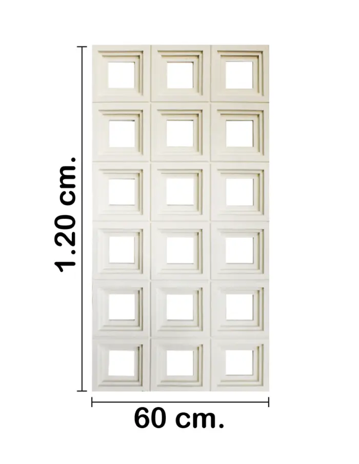Recubrimiento de pared diseño cuadrados beige de 120x60x3cm - Image 2