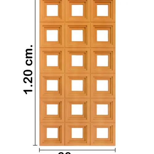 Recubrimiento de pared diseño cuadrados café mate de 120x60x3cm