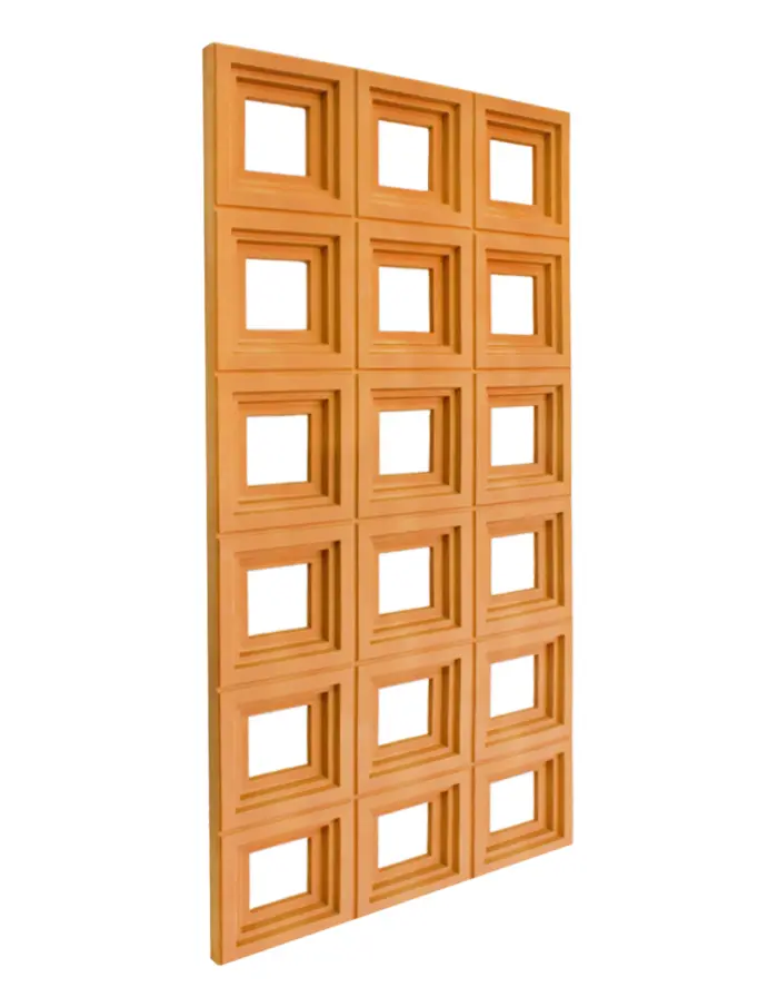 Recubrimiento de pared diseño cuadrados café mate de 120x60x3cm - Image 4