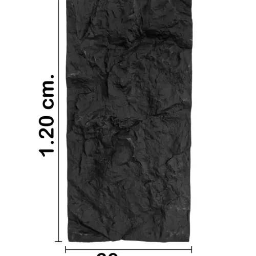 Recubrimiento de pared diseño roca negro de 120x60x6cm