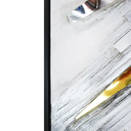 Pintura al óleo con espejo plateado con dorado de 3.5x100x100cm