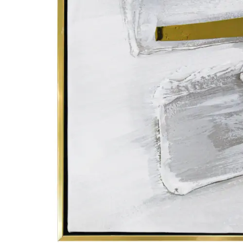 Cuadro de pintura de óleo con espejos de color plateado y dorado de 3.5x140x70cm