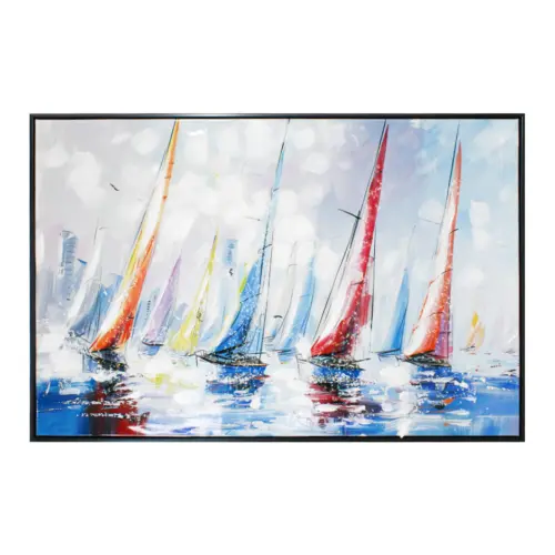 Cuadro de colores diseño veleros de 3.5x90x60cm