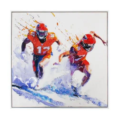 Cuadro de colores diseño jugadores de futbol americano de 3.5x60x60cm