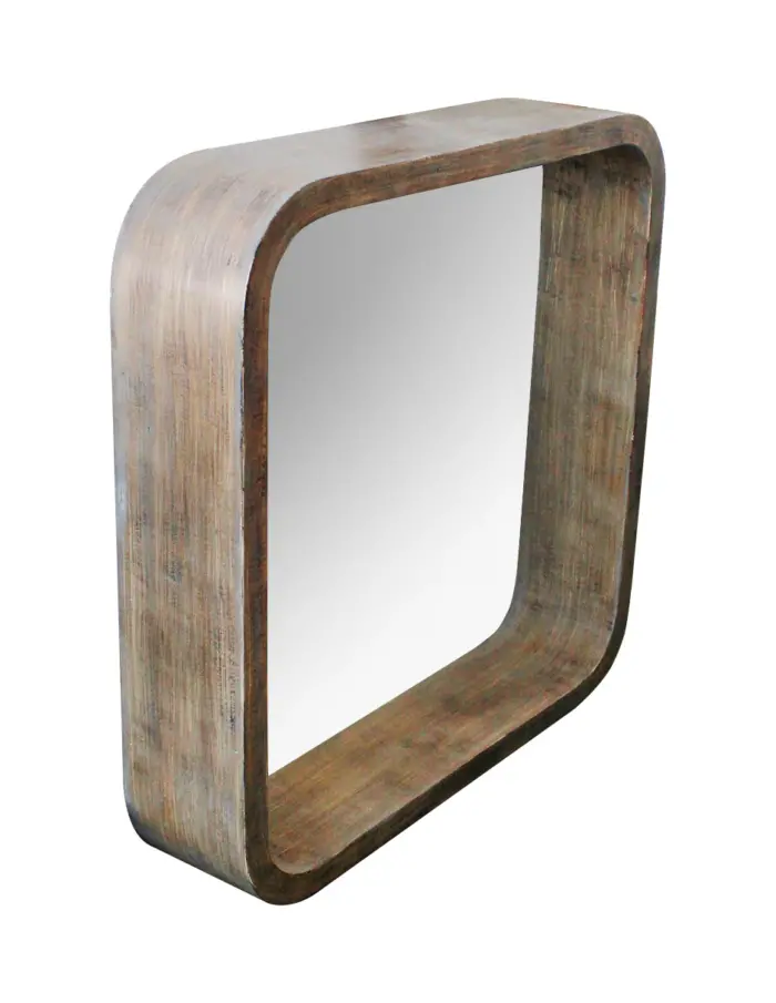 Espejo cuadrado de madera con marco de 71x71x16cm - Image 2