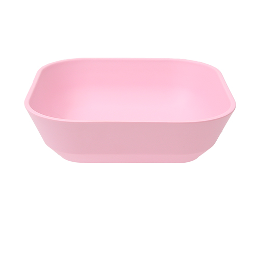 Bowl de melamina cuadrado rosa de 20.2×20.2×5.6cm