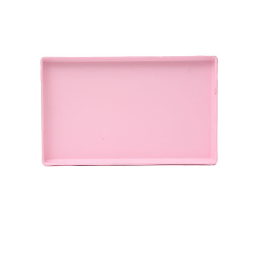 Plato rectangular de melamina rosa de 26.5×16.5x2cm