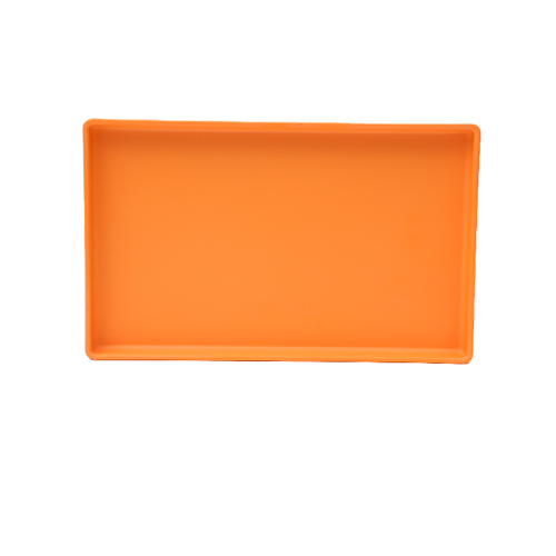 Plato rectangular de melamina naranja de 26.5×16.5x2cm