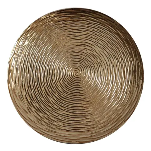 Plato de presentación de plástico dorado diseño esperial de 33x33x2cm