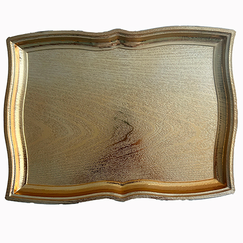 Charola de plástico dorada ondulada de 43x32x3cm