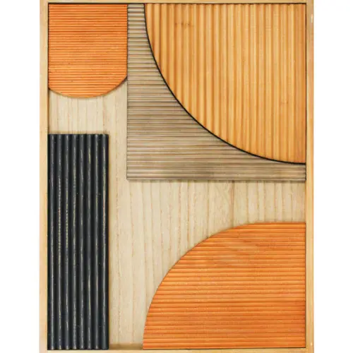 Cuadro de madera diseño abstracto de 37.3×2.5×49.3cm
