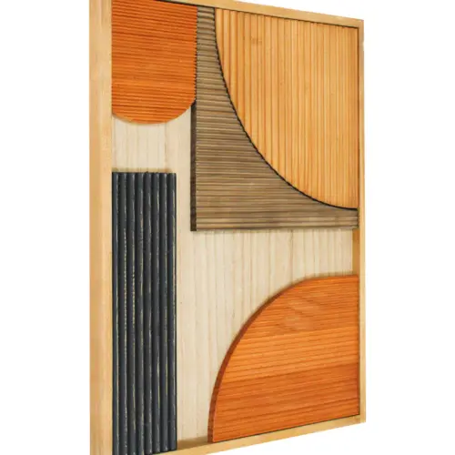 Cuadro de madera diseño abstracto de 37.3×2.5×49.3cm