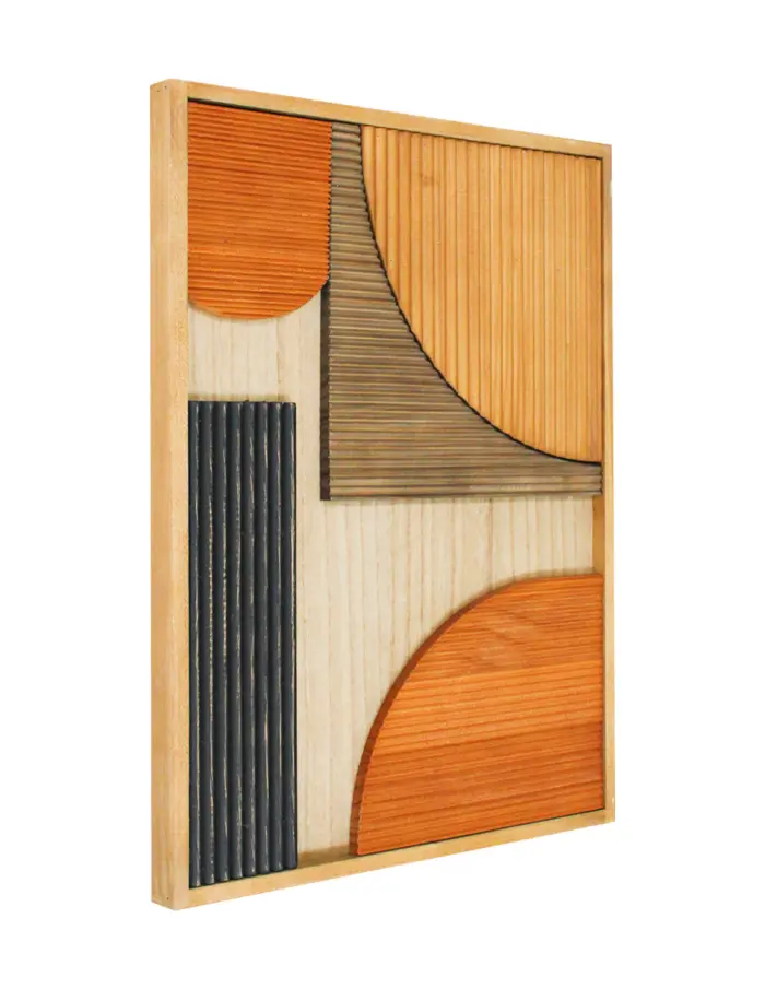 Cuadro de madera diseño abstracto de 37.3x2.5x49.3cm - Image 2