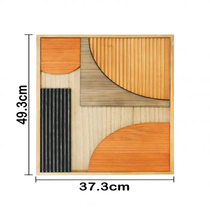Cuadro de madera diseño abstracto de 37.3x2.5x49.3cm - Image 4