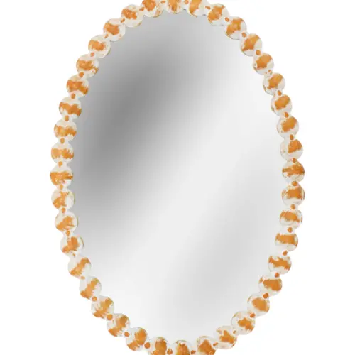 Espejo ovalado con orilla de madera de 44×2.5×64.5cm