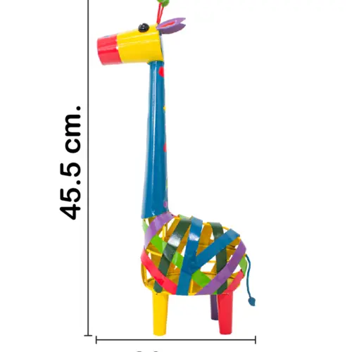 Jirafa de metal de colores de9x23x45cm