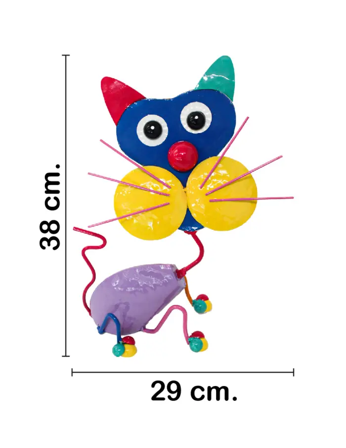  Gato de metal de colores de16x29x38cm - Image 2