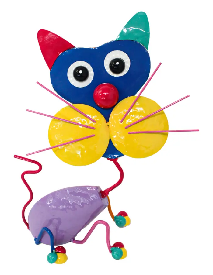  Gato de metal de colores de16x29x38cm - Image 3