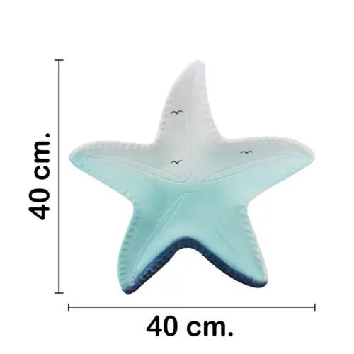 Charola diseño estrella azul con blanco de 40x40x5cm