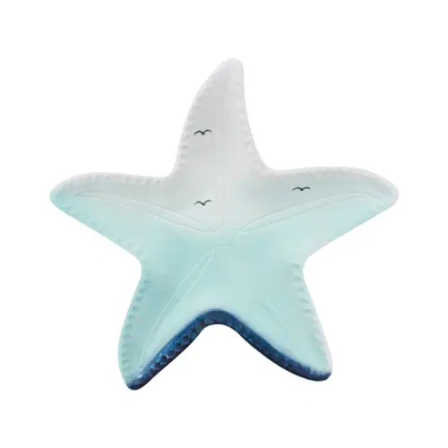 Charola diseño estrella azul con blanco de 34x34x4cm