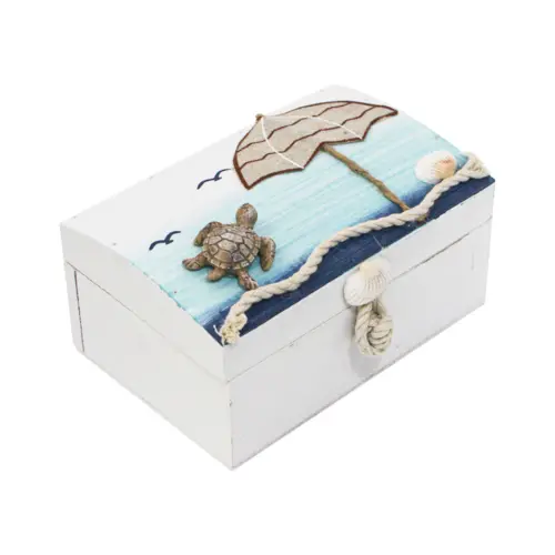 Caja de madera diseño marino de 16×10.5x8cm