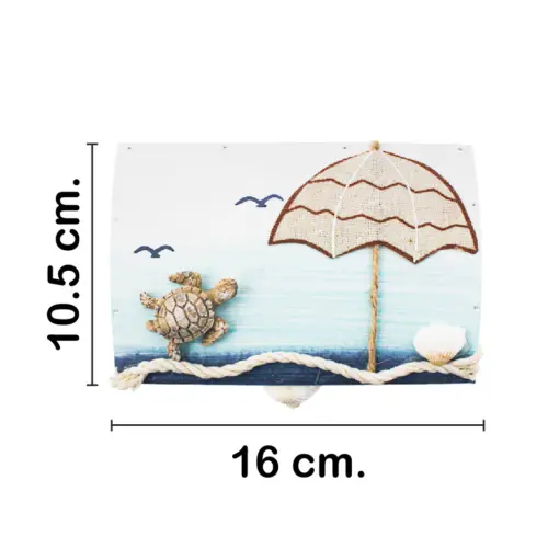 Caja de madera diseño marino de 16×10.5x8cm
