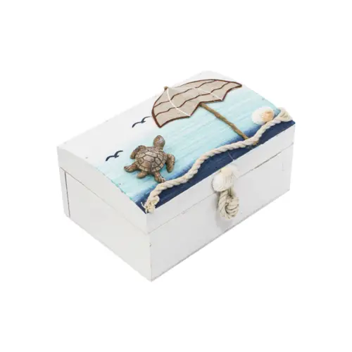 Caja de madera diseño marino de 14x9x5.5cm