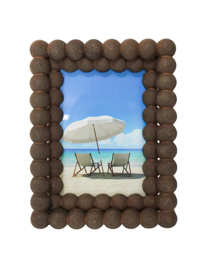 Portarretrato de madera diseño bolas café de 16x3x20cm - Image 2