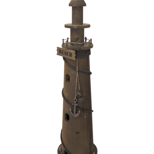 Faro de madera café de 15.5×15.5x60cm