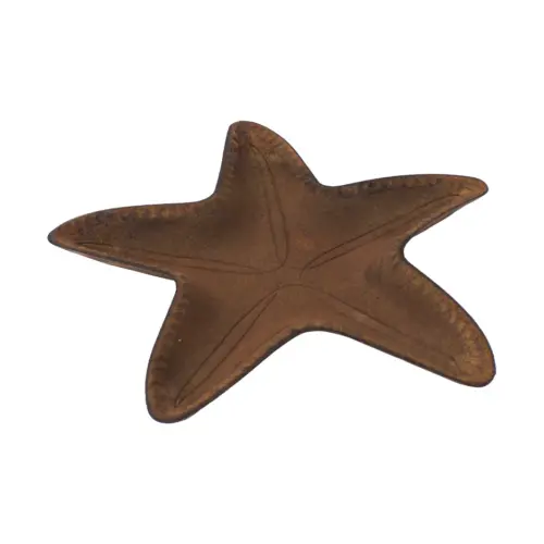 Charola de madera diseño estrella café de 41x41x5cm