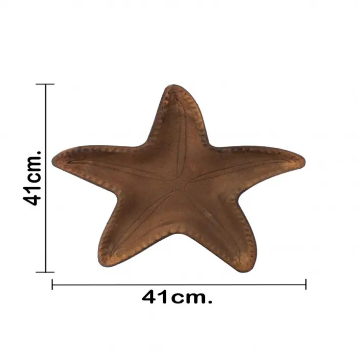 Charola de madera diseño estrella café de 41x41x5cm - Image 4