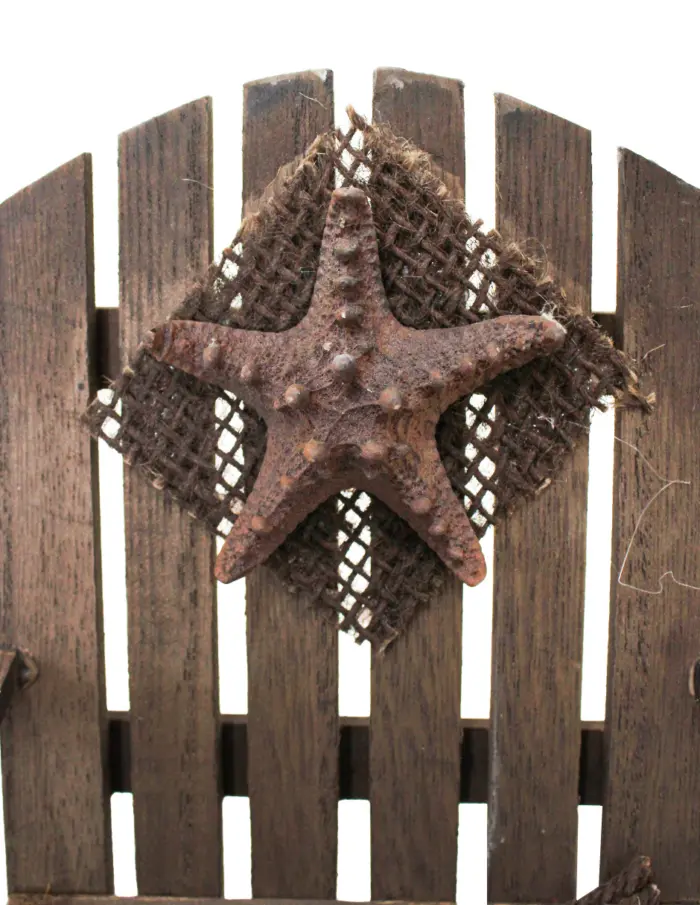 Silla de madera decorativa de playa café de 17x18x18cm - Image 3