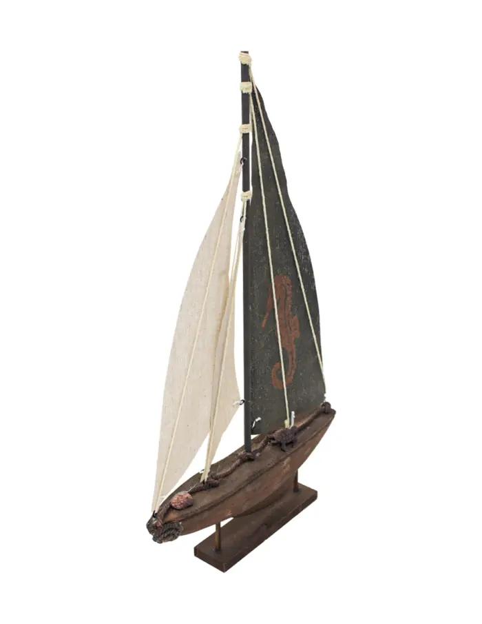 Velero de madera café de 24x4.5x45cm - Image 3