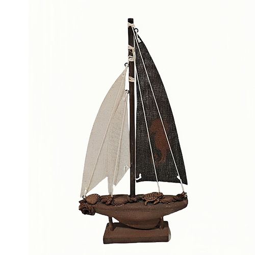 Velero de madera café de 24×5.5×39.5