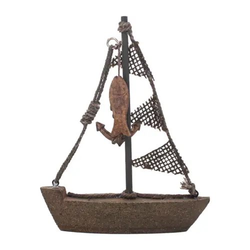 Bote de madera café de 16x4x20cm
