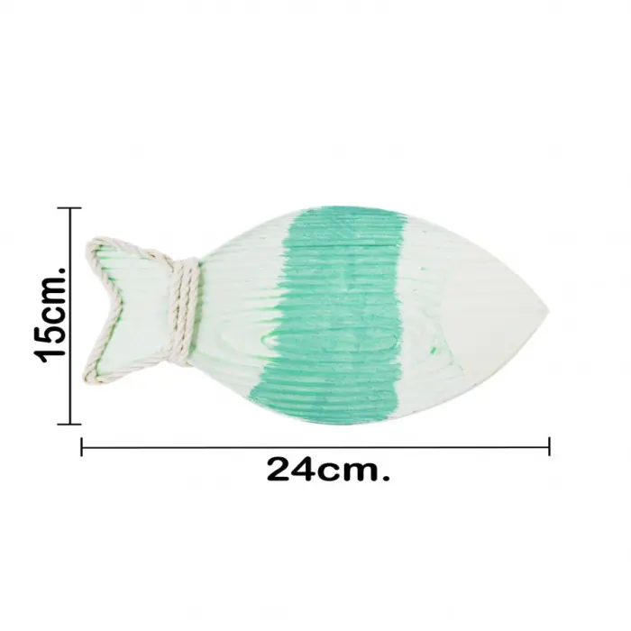 Plato de madera diseño pez verde de 24x15x3cm - Image 4