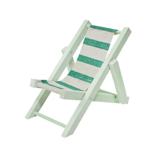 Silla de madera decorativa de playa verde de 11×1.5x21cm