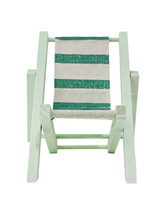 Silla de madera decorativa de playa verde de 11x1.5x21cm - Image 3